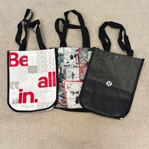 lululemon athletica Black, White, and Red shopping Bag  3 set